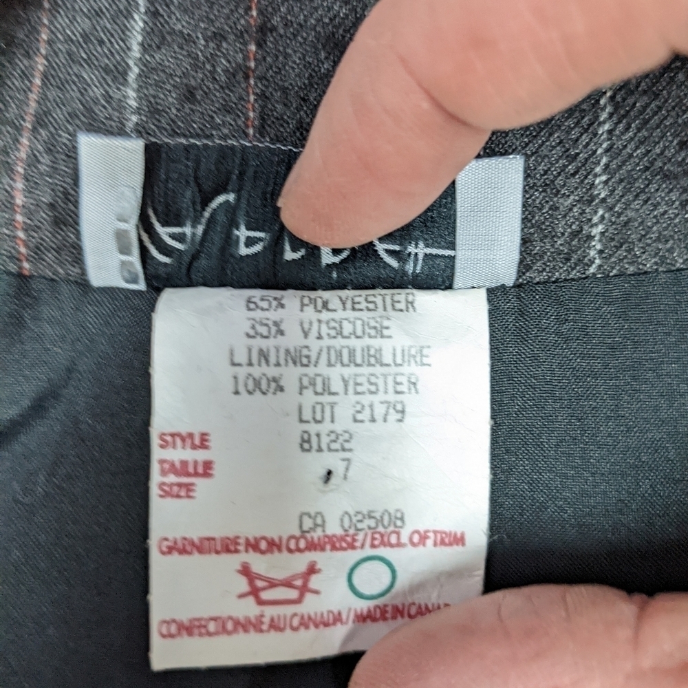 Savannah vintage women's grey pinstripes blazer size L - Picture 3 of 6